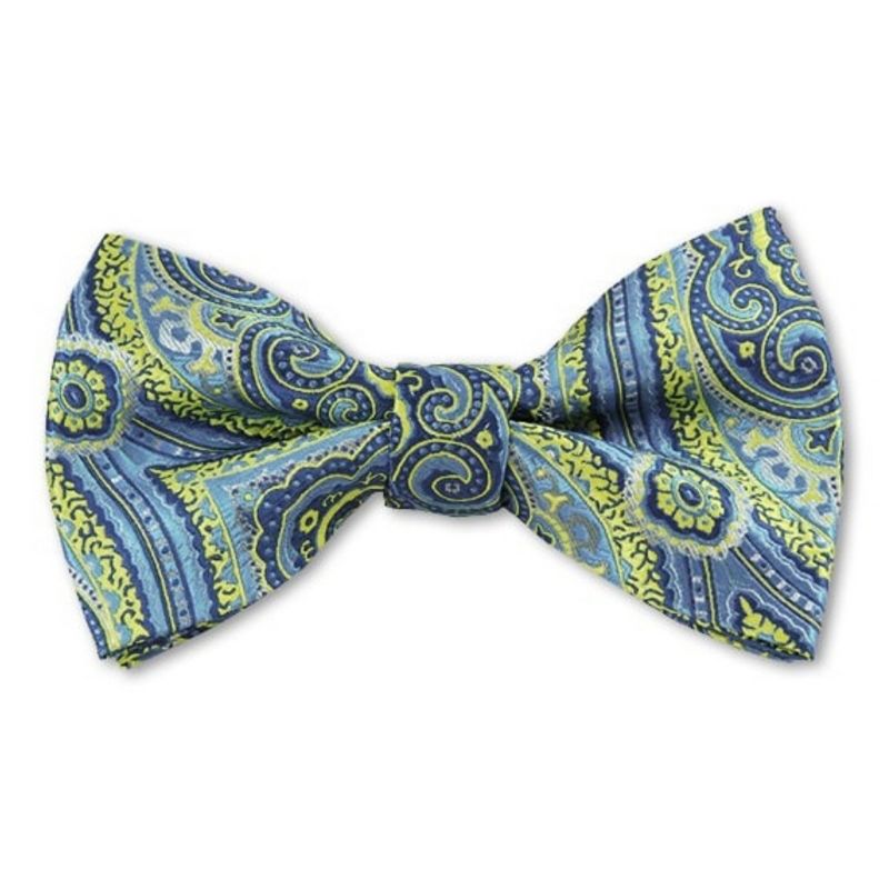 Men's Paisley Color 2.75 W And 4.75 L Inch Pre-Tied adjustable Bow Ties, 1 of 3