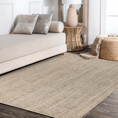 Ivory Braided Handmade Jute 4' x 6' Reversible Area Rug