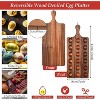 Reversible Wooden Deviled Egg Platter, Charcuterie Board Cutting Board Cheese Serving Tray 17 x 7 Inch, 18 Holes - 2 of 4