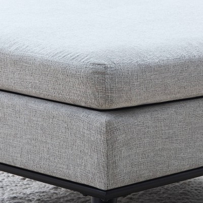 Brookside Gray Large Storage Ottoman with Faux Leather