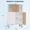 Kitchen Buffet Sideboard Cabinet with Storage, Wooden Bathroom Storage Cabinet with Adjustable Shelf & Sliding Barn Door - 2 of 4