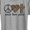 Women's - Instant Message - Peace Love Jesus Short Sleeve Graphic T-Shirt - 2 of 4