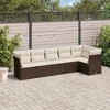 vidaXL Garden Sofa Set Beige Poly Rattan Large UV-resistant materials - Brown and Cream Without Table - 2 of 4