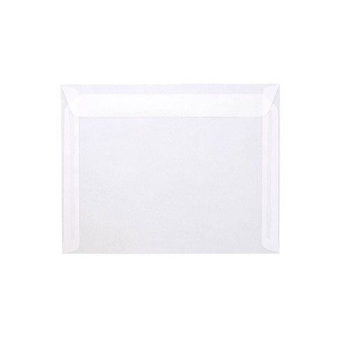 Jam Paper 9.5 x 12.625 Booklet Translucent Vellum Envelopes, Clear, 25/Pack (2851377)