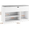 Lift-Top Storage Bench,Cushioned Shoe Bench with 2-Tier Shelves & Hidden Storage,White Entryway/Hallway/Bedroom Organizer - 3 of 4