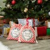 Blue Panda 4 Pack Canvas Christmas Drawstring Gift Bags for North Pole Holiday Party Favors, 11.5 x 10 In - 2 of 4