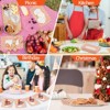 Hachikiko Orange and White Buffalo Plaid Plates, Orange Checkered Disposable Paper Food Trays for Dessert Appetizers Snack Hotdog Rectangular Platters - 4 of 4