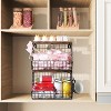 2pcs Fruit Basket Kitchen Storage Basket with Wood Lid, Stackable Wall Basket for Countertop Organization - 4 of 4