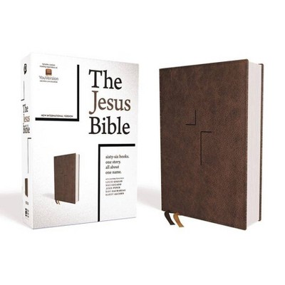 The Jesus Bible, NIV Edition, Leathersoft, Brown, Indexed, Comfort Print - by  Zondervan (Leather Bound)