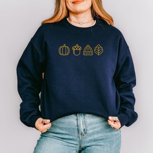 Simply Sage Market Embroidered Fall Icons Sweatshirt - 1 of 4