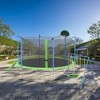 14FT Outdoor Trampoline with Net, Slide and Ladder, 2 Swings and Basketball Hoop - 2 of 4