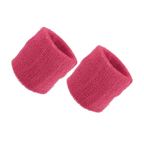 Unique Bargains Wrist Sweat Bands Wristbands For Sport Absorbing Cotton  Terry Cloth 3.15 Dark Pink 1 Pair : Target