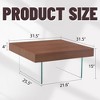ChicFurnit Coffee Table Square MDF Design with Tempered Glass Legs for Living Room or Office, Brown, 36.42"*36.02"*8.27" - 3 of 4
