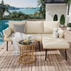 Modern 3-Piece Outdoor Sectional Couch, Wicker Patio Conversation Set with Washable Cushions, Detachable Lounger, and Round Coffee Table, Beige - 2 of 4