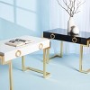 Maia 2-Drawer Desk - SFV3504 - Black/Gold Leaf - Safavieh Couture - 3 of 4
