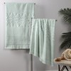 Cotton Geometric Jacquard Plush Soft Absorbent Bath Towel Set by Blue Nile Mills - 2 of 4