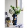 Dexmalle Blue Ceramic Tree Branch Vase with Gold Bird Accents - 3 of 4