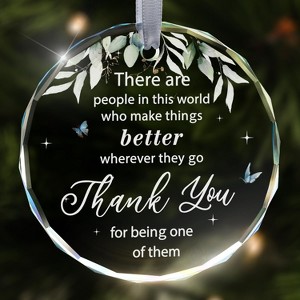 Thank You Christmas Crystal Glass Ornaments Gifts for Christmas Tree, Christmas Appreciation Ornament 2025 Gifts for Women Men Boss - 1 of 4