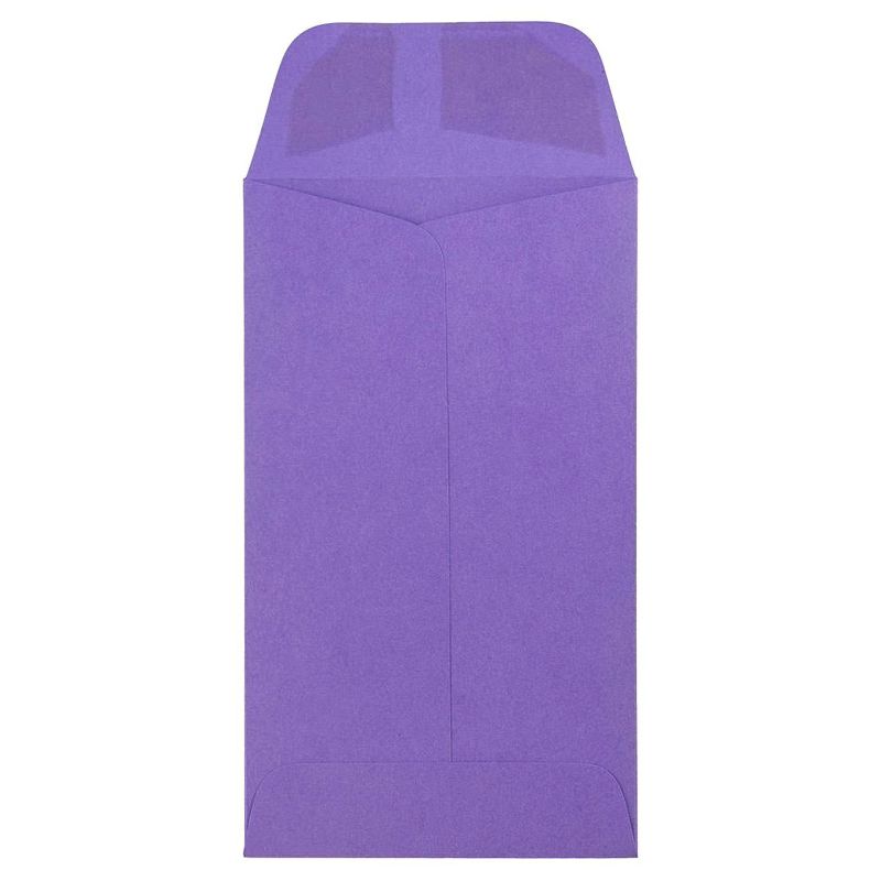 JAM Paper Brite Hue #5 1/2 Coin Envelopes, Violet Purple, 3 1/8 X 5 1/2, Recycled Paper, Gummed Flap, Pack of 50, 3 of 5