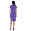 24seven Comfort Apparel Petite Short Sleeve Knee Length Faux Wrap Dress - 3 of 4
