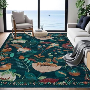 Fulvari Boho Large Soft Non-Slip Vintage Bedroom Dining Room Rug, Low Pile Carpet for Kids Playroom Nursery Office Farmhouse - 1 of 4