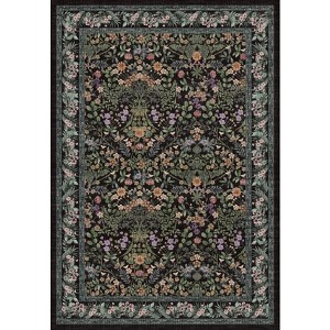 Retro Botanical Area Rug Floral Patterned Rug Stylish Floor Decor for Living Room Bedroom - 1 of 1