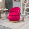 360 Degree Swivel Armchair Cuddle Chairs With Wide Upholstered,Barrel Armchair With Storage,Fluffy Velvet Fabric Chair-Cuddlewood - 2 of 4