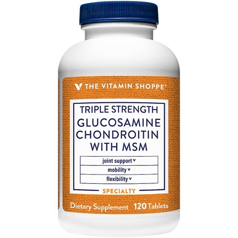 Specifiek schors getuigenis The Vitamin Shoppe Triple Strength Glucosamine Chondroitin With Msm - 1,500  Mg (120 Tablets) : Target