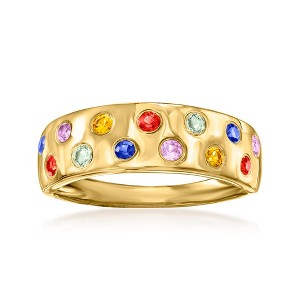 Ross-Simons 0.70 ct. t.w. Scattered Multicolored Sapphire Ring in 18kt Gold Over Sterling - 1 of 4