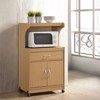 Microwave Kitchen Cart in Beech Brown - Hodedah - 2 of 4