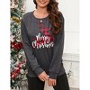 Christmas Sweatshirts for Women Cute Funny Sweatshirt Crew Neck Long Sleeve Xmas Holiday Tree Graphic Pullover Tops - 2 of 4