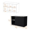 NicBex Kitchen Island Cart Morden Kitchen Carts with Storage, 2 Cabinet Doors and 2 Open Shelves for Kitchen, Black - 2 of 4