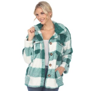 Women's Plaid Shacket -White Mark - 1 of 4