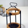 VIP Wood 10 in. Brown Lantern with Top Holder - 3 of 4