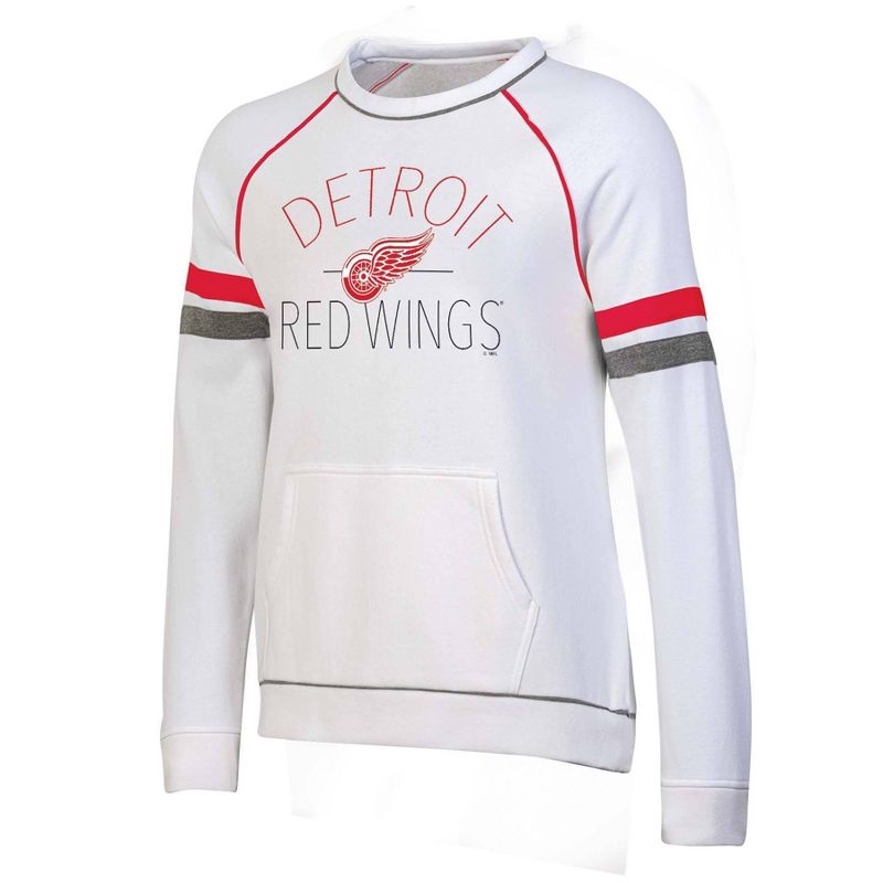 NHL Detroit Red Wings Women&#39;s White Fleece Crew Sweatshirt, 1 of 4
