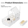 KTMBDW House Bed Twin,Solid Wood Kids House Bed with Roof,2 Storage Drawers and Guardrails,Twin Bed Frame for Toddlers,No Box Spring Needed - 4 of 4