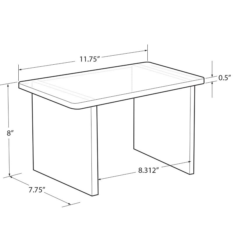 Azar Displays Clear Acrylic 11.75"W x 7.75"D x 8"H 1/2" Thick Deluxe Riser w/Bumpers, 4 of 8