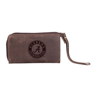 Evergreen NCAA Alabama Crimson Tide Brown Leather Women's Wristlet Wallet Officially Licensed with Gift Box - 1 of 1