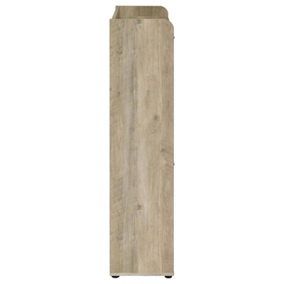 Beige and Gray 3-Tier Modern Wood Shoe Cabinet
