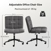 NicBex Adjustable Office Chair with Wheels,Modern Armless Computer Chair with Lumbar Support,Swivel Linen Desk Chair for Adult,Student - 3 of 4