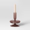 Small Modern Glass Taper Holder Pink - Threshold™: 4-Inch Stand for Tabletop Decor - image 3 of 3