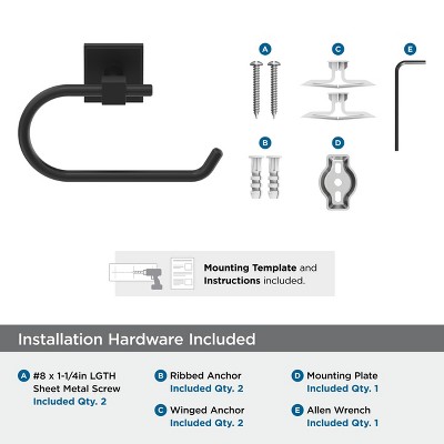Matte Black Single Post Wall Mount Toilet Paper Holder