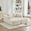 73.6" Corduroy Upholstery Cloud Modular Sectional Sofa Bed with Double Chaise Lounges, All-Foam Compression Design - 4 of 4