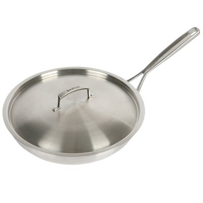 Babish 12.5-Inch Stainless Steel Non-Stick Fry Pan with Lid