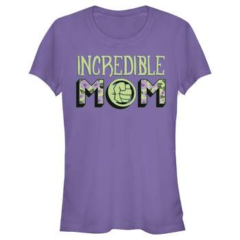 Juniors Womens Marvel Incredible Mom Hulk Badge T-Shirt