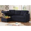TiranisuBest Linen Fabric Reversible Sectional Sofa Bed with Storage Chaise–Pull-Out Sleeper and Removable Backrest for Modern Living Rooms - 3 of 4