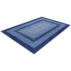 Washable Area Rug, Vintage Accent Rug, Braided Print Carpet, Low Pile Non-Shedding Kitchen Rugs with Non Slip Backing, Foldable Rug - 1 of 4