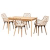 Baxton Studio Ballerina Modern Bohemian Wood and Rattan 5-Piece Dining Set - 2 of 4