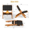 VINGLI Wooden Outdoor Chairs, Portable Rattan Folding Chair with Low Webbing Seat ,Black, 1 Pack - 3 of 4
