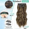 Wikineon Clip In Hair Extensions Long Wavy 4PCS Thick Synthetic Hairpiece, Natural & Soft Hair & Blends Well Hair Extension 24in for Women, Daily Use - 3 of 4